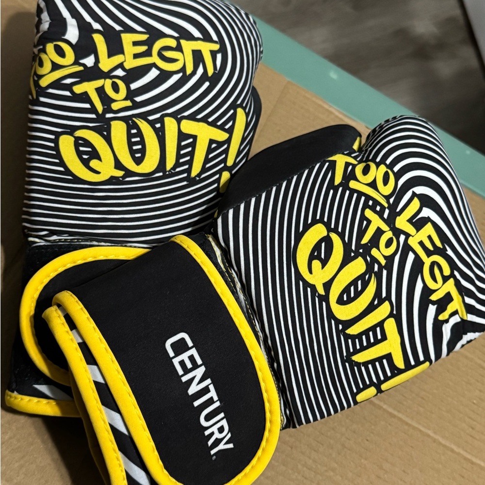 Century Boxing Gloves Black and Yellow
